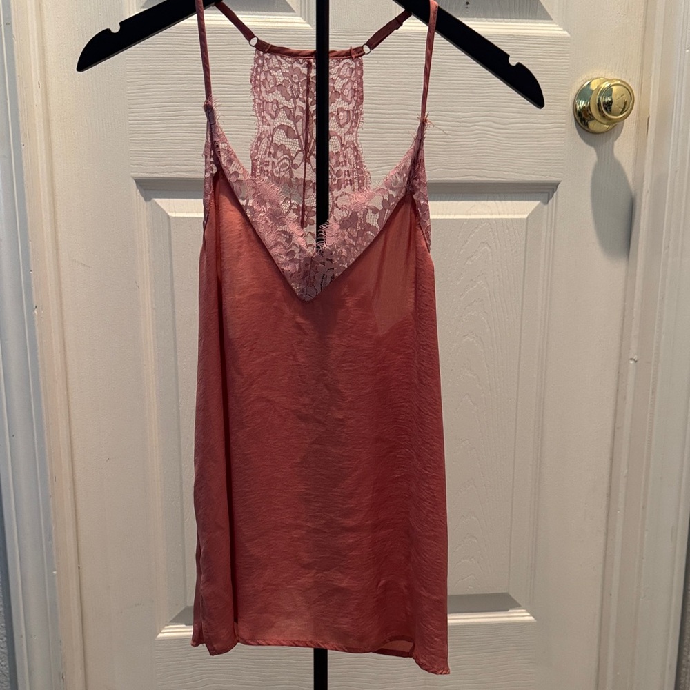Allison Joy Rose Chemise with Lace Detail Size Small